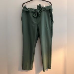 LOFT Tie Front Marisa Pant in Moss color